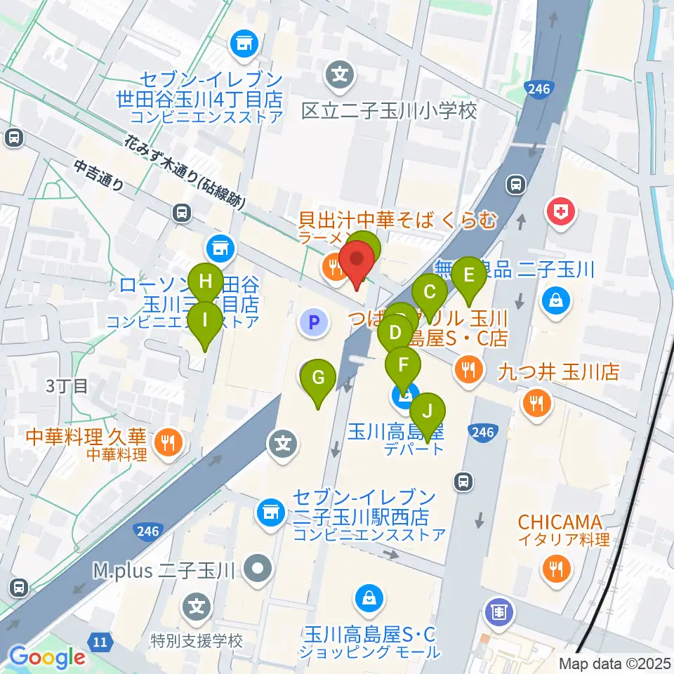 コパンミュージック周辺のカフェ一覧地図