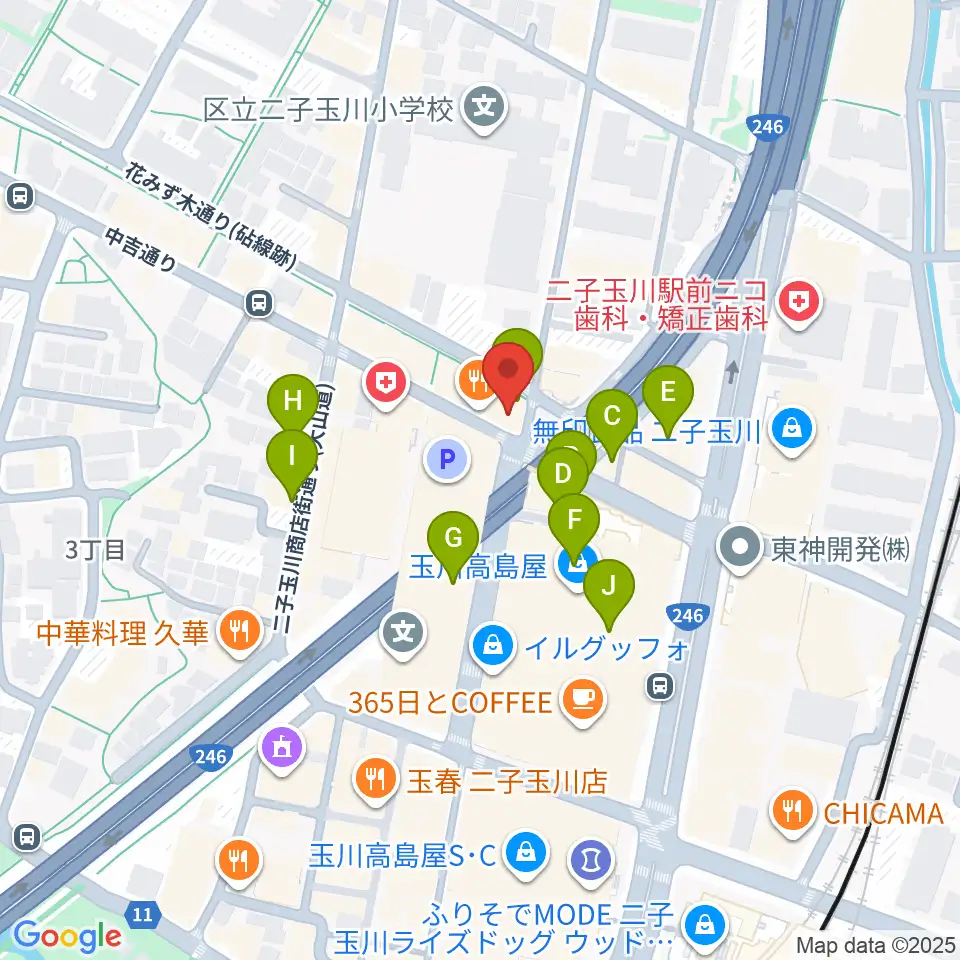コパンミュージック周辺のカフェ一覧地図