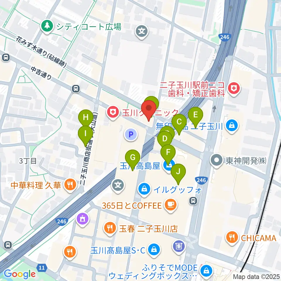 コパンミュージック周辺のカフェ一覧地図