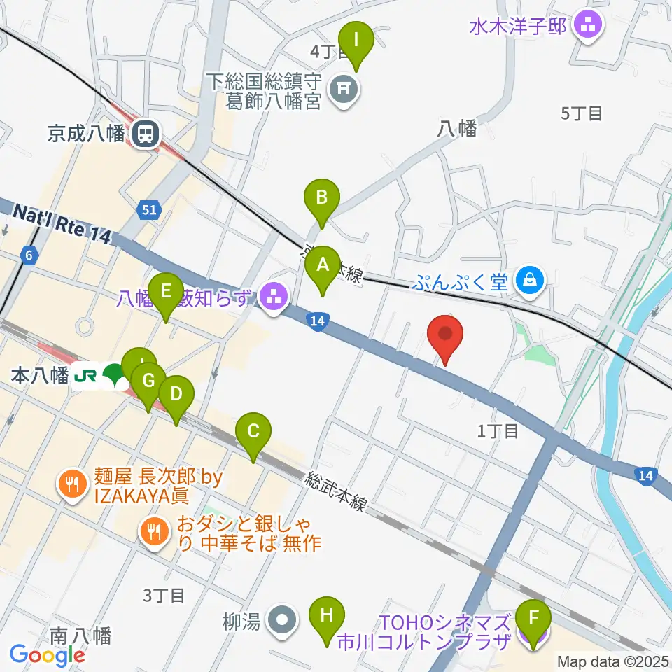サウンドビュー音楽教室周辺のカフェ一覧地図