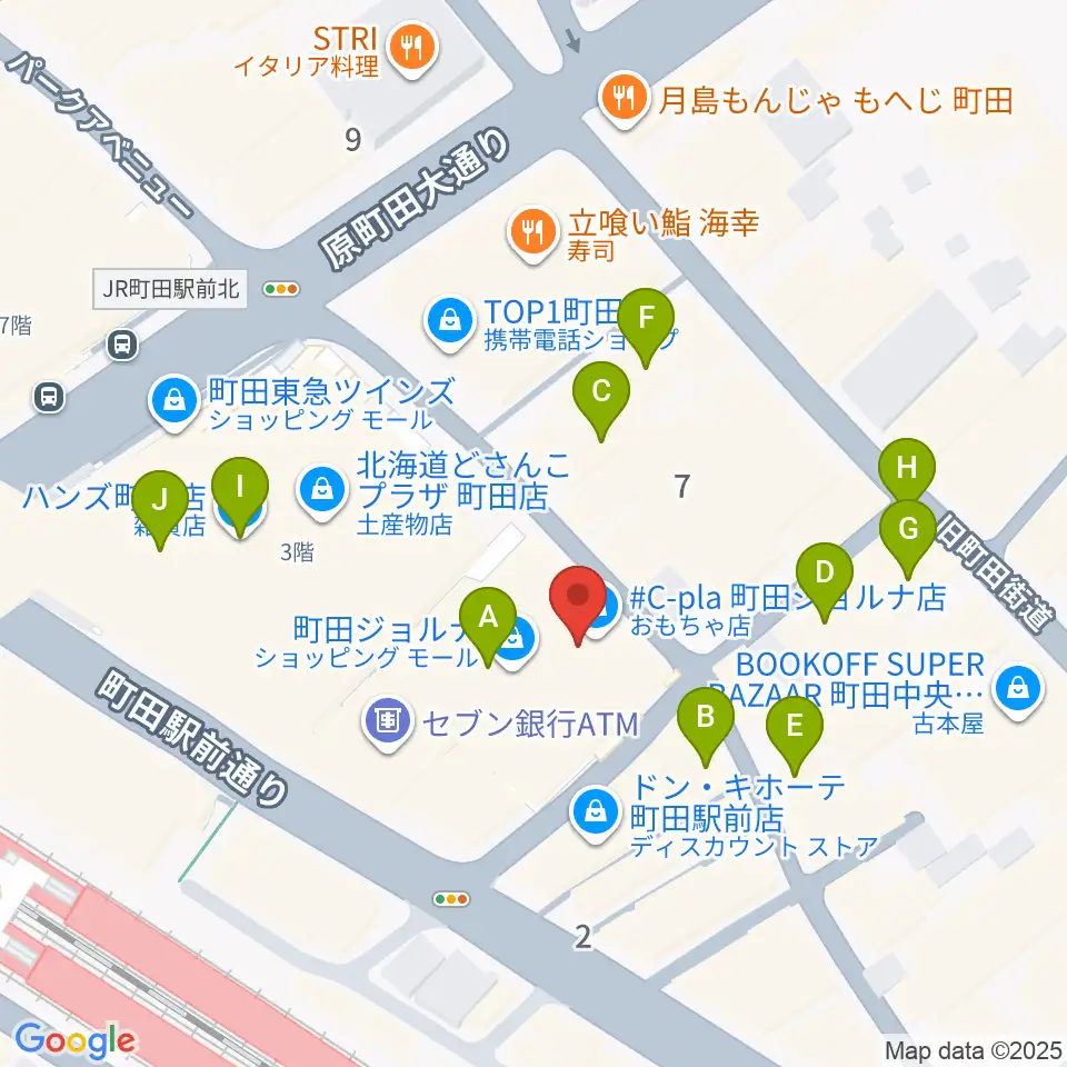 スガナミミュージックサロン町田周辺のカフェ一覧地図