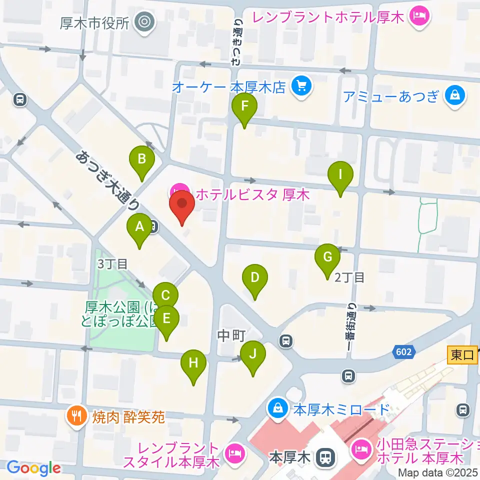 スガナミ楽器サウンドパーク厚木周辺のカフェ一覧地図