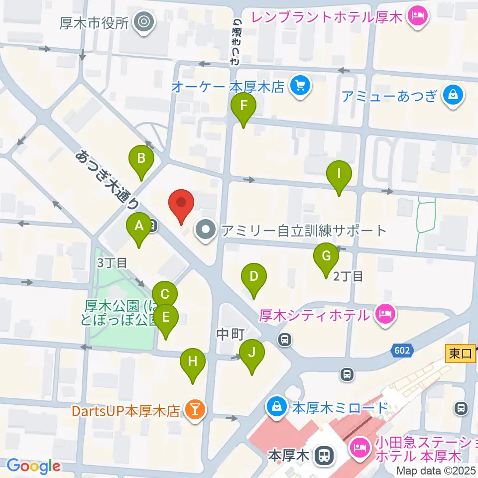 スガナミ楽器サウンドパーク厚木周辺のカフェ一覧地図