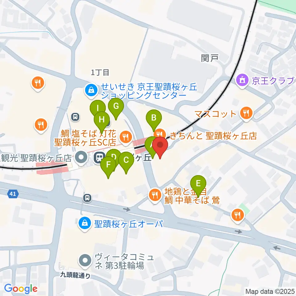 スガナミ楽器 桜ヶ丘センター周辺のカフェ一覧地図