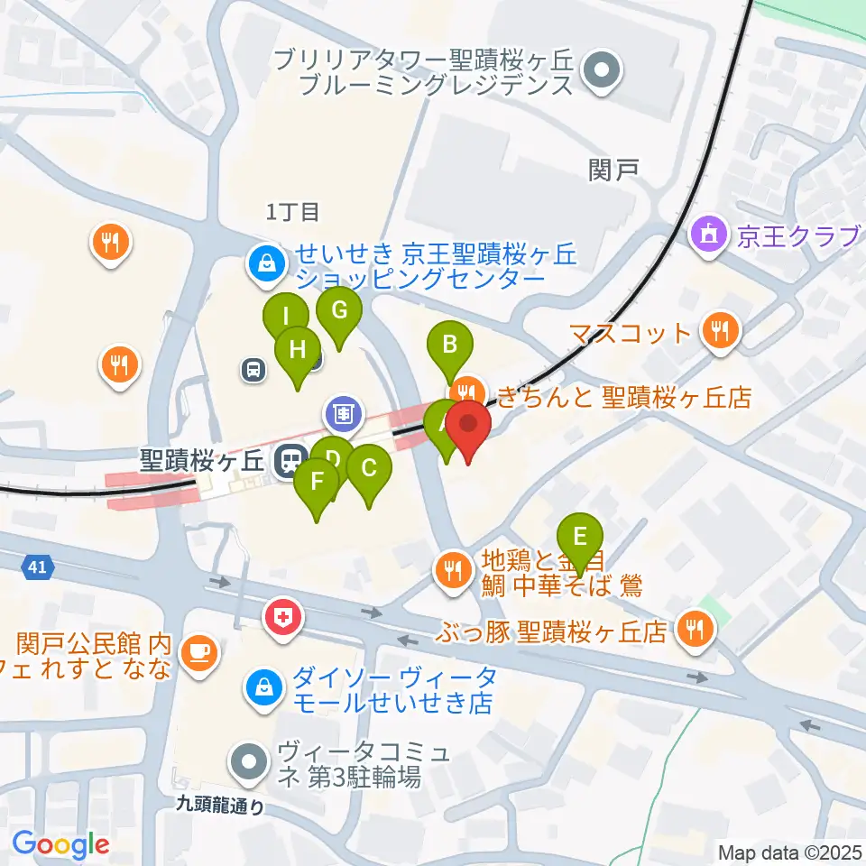 スガナミ楽器 桜ヶ丘センター周辺のカフェ一覧地図