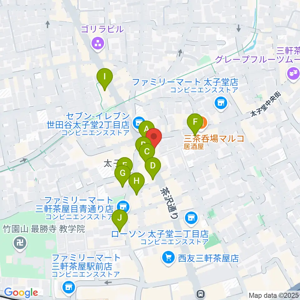 スガナミ三軒茶屋センター周辺のカフェ一覧地図