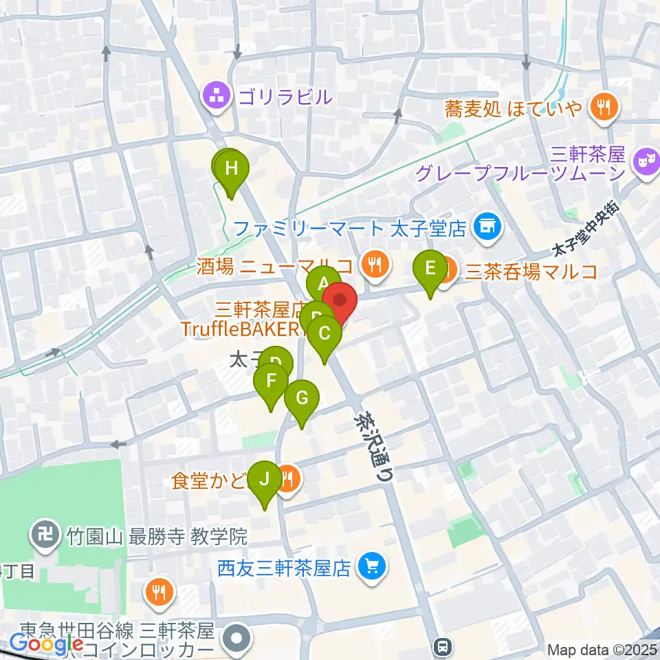 スガナミ三軒茶屋センター周辺のカフェ一覧地図