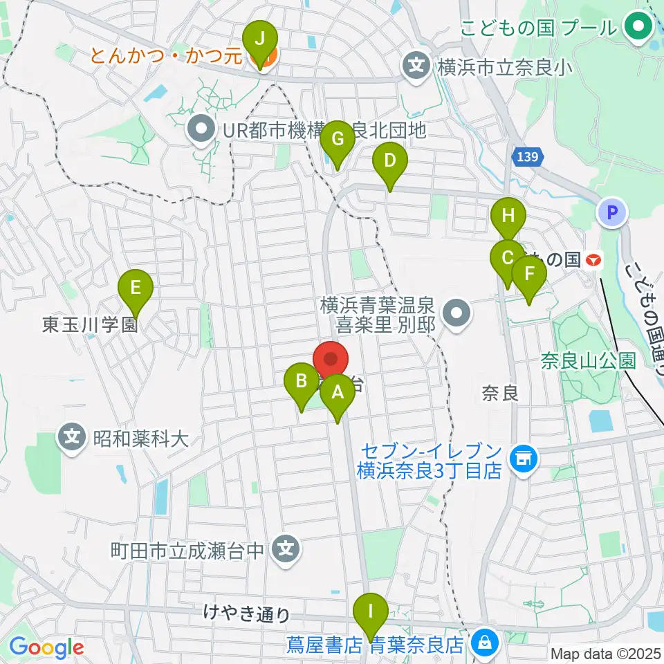 スガナミ楽器 成瀬台センター周辺のカフェ一覧地図