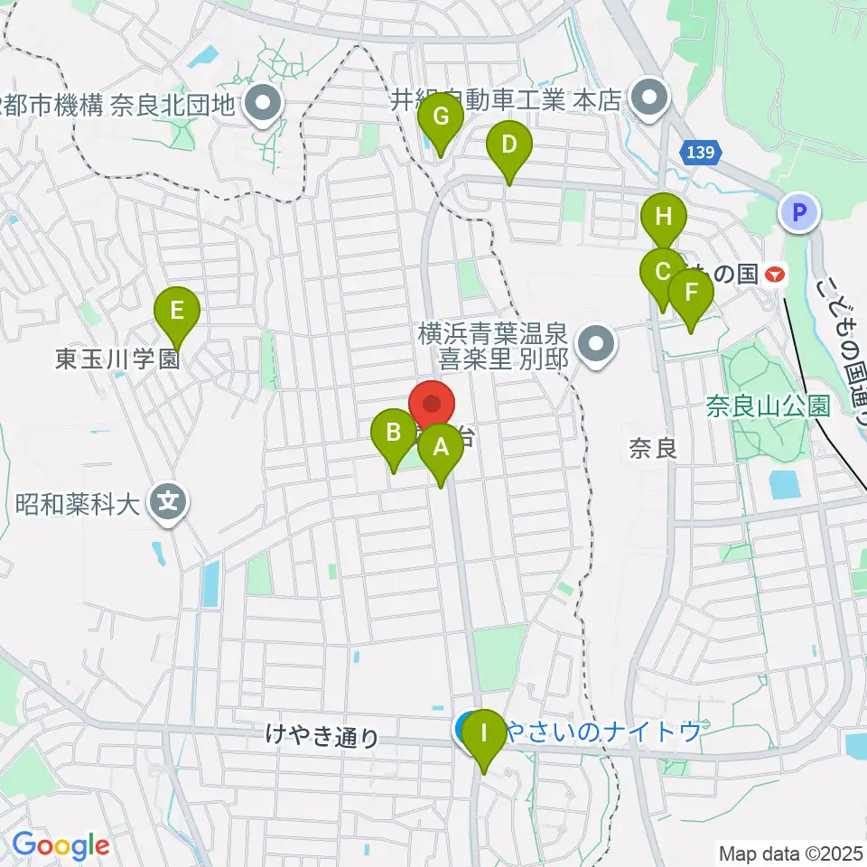 スガナミ楽器 成瀬台センター周辺のカフェ一覧地図
