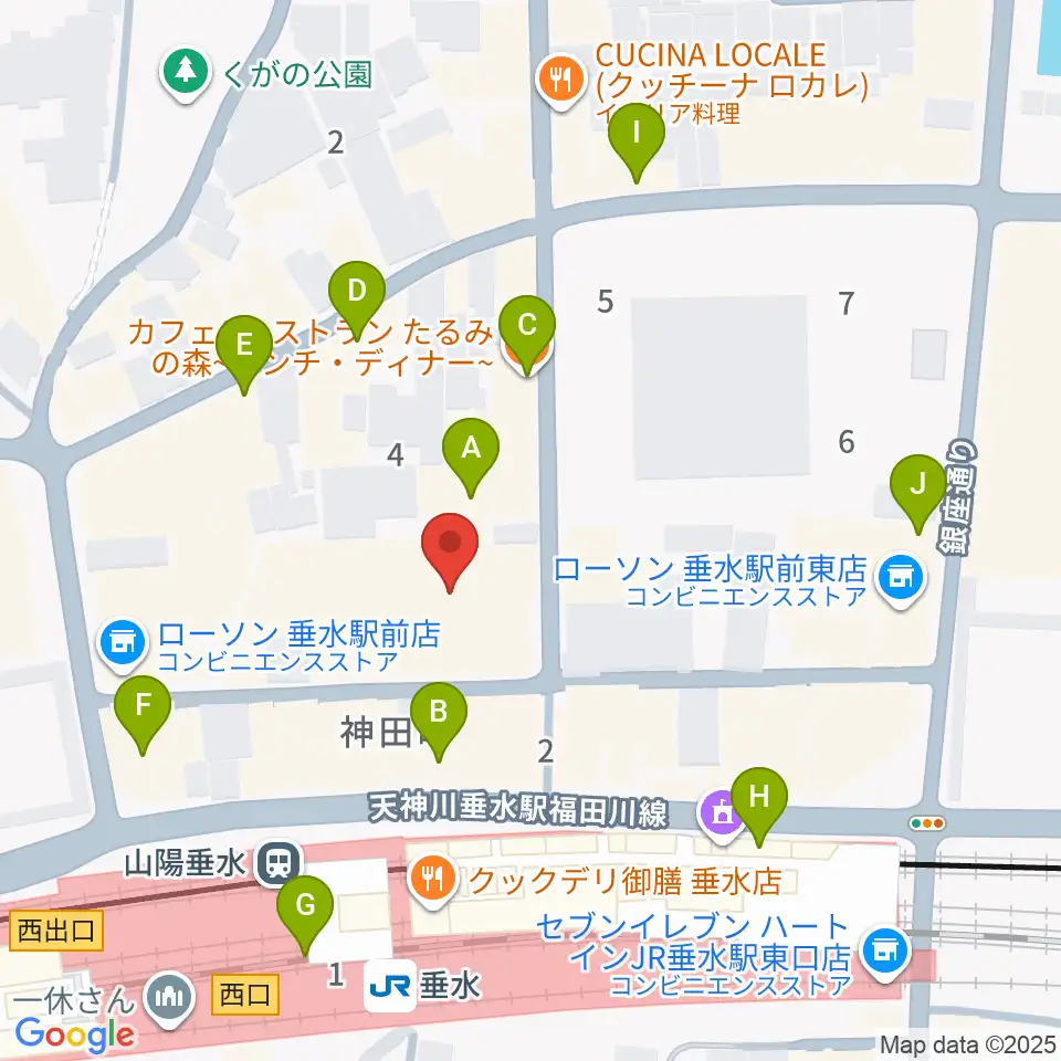 スガナミ楽器 垂水ミュージックセンター周辺のカフェ一覧地図