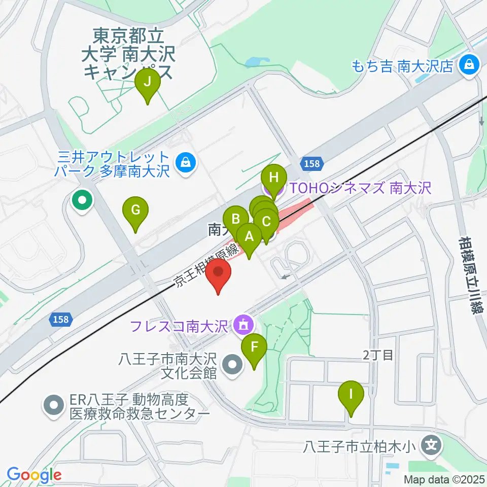 スガナミ楽器 南大沢駅前センター周辺のカフェ一覧地図
