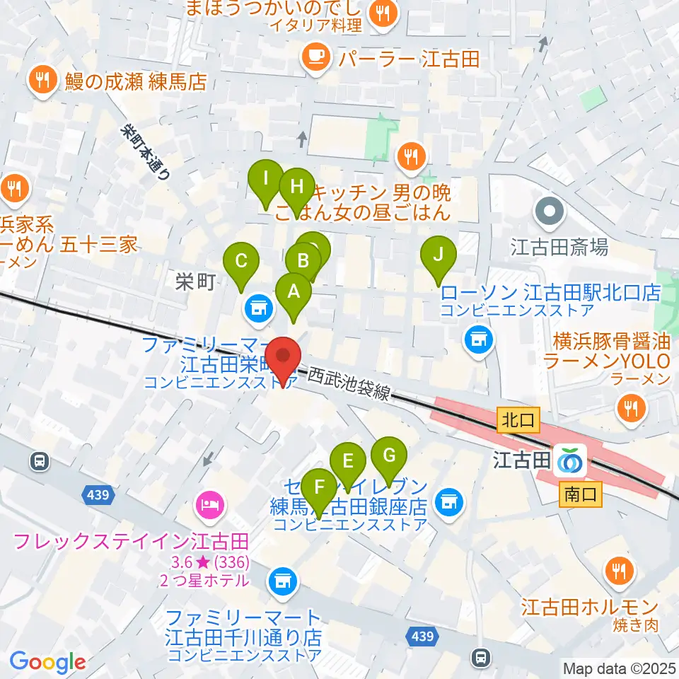 エークラスミュージック 江古田センター周辺のカフェ一覧地図