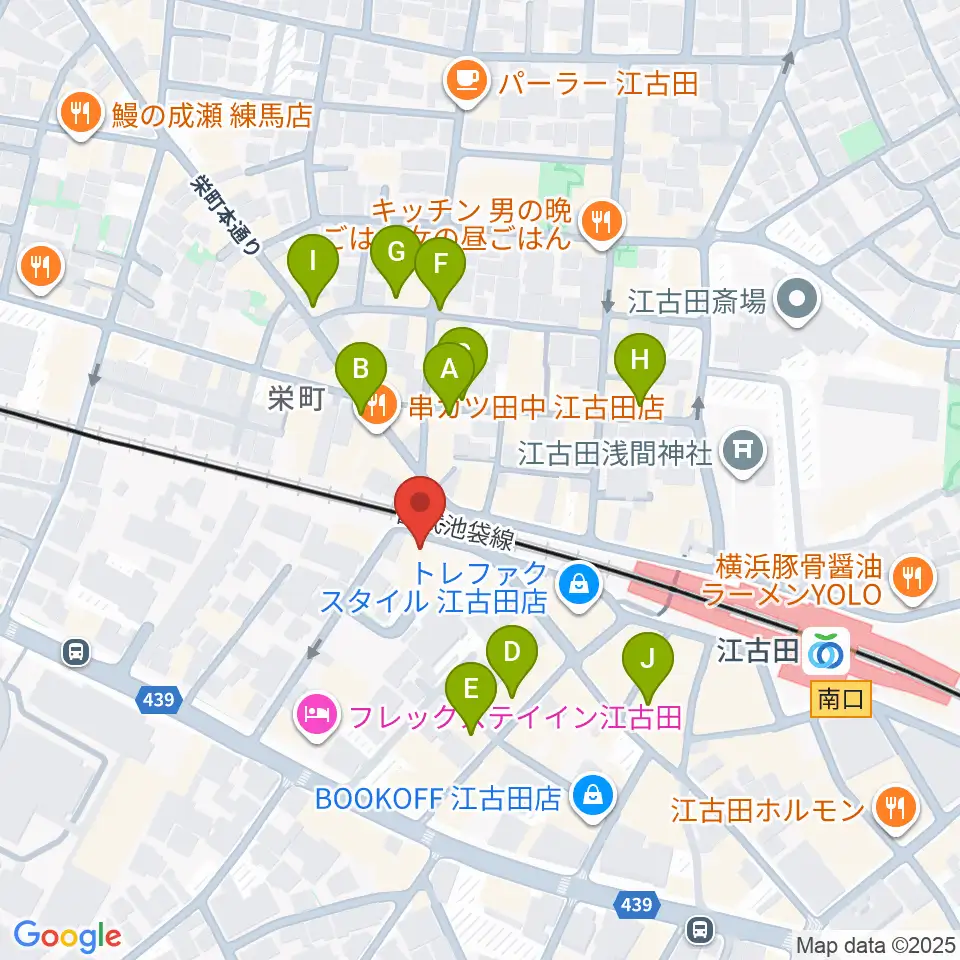 エークラスミュージック 江古田センター周辺のカフェ一覧地図