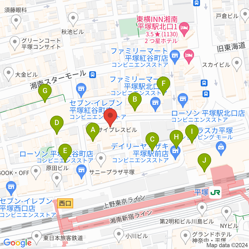 音楽スペースパル周辺のカフェ一覧地図