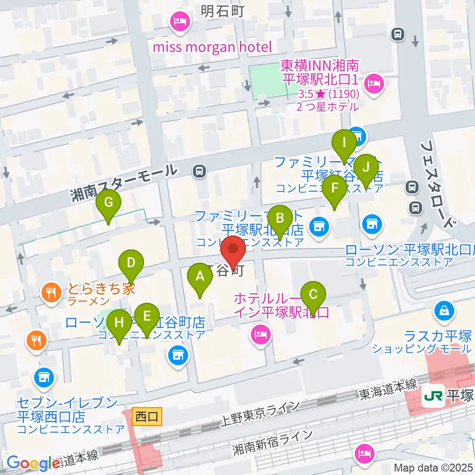 音楽スペースパル周辺のカフェ一覧地図