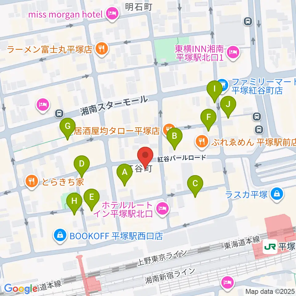 音楽スペースパル周辺のカフェ一覧地図