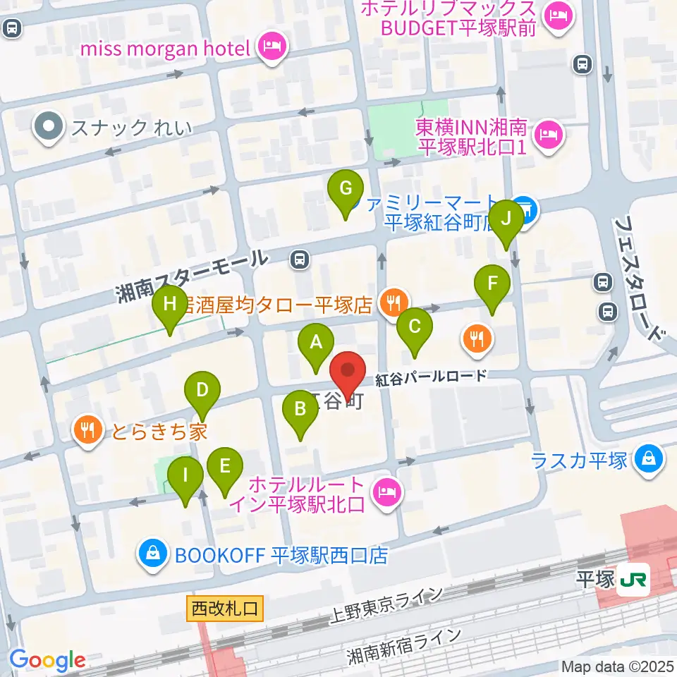 音楽スペースパル周辺のカフェ一覧地図