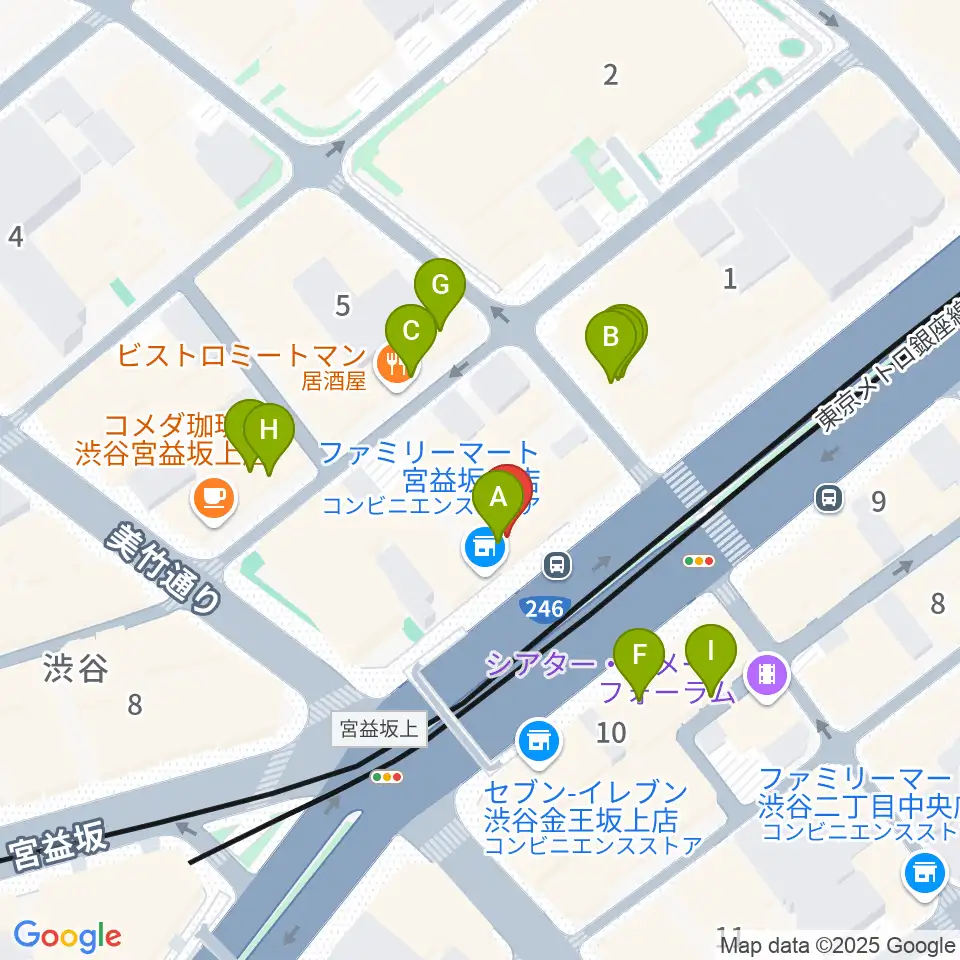音楽教室ルフォスタ周辺のカフェ一覧地図