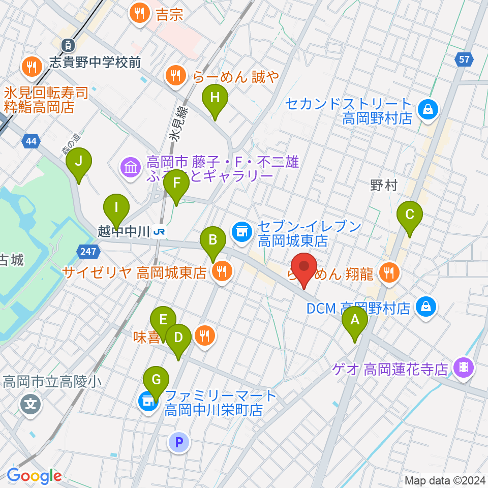 開進堂楽器 MPC高岡周辺のカフェ一覧地図