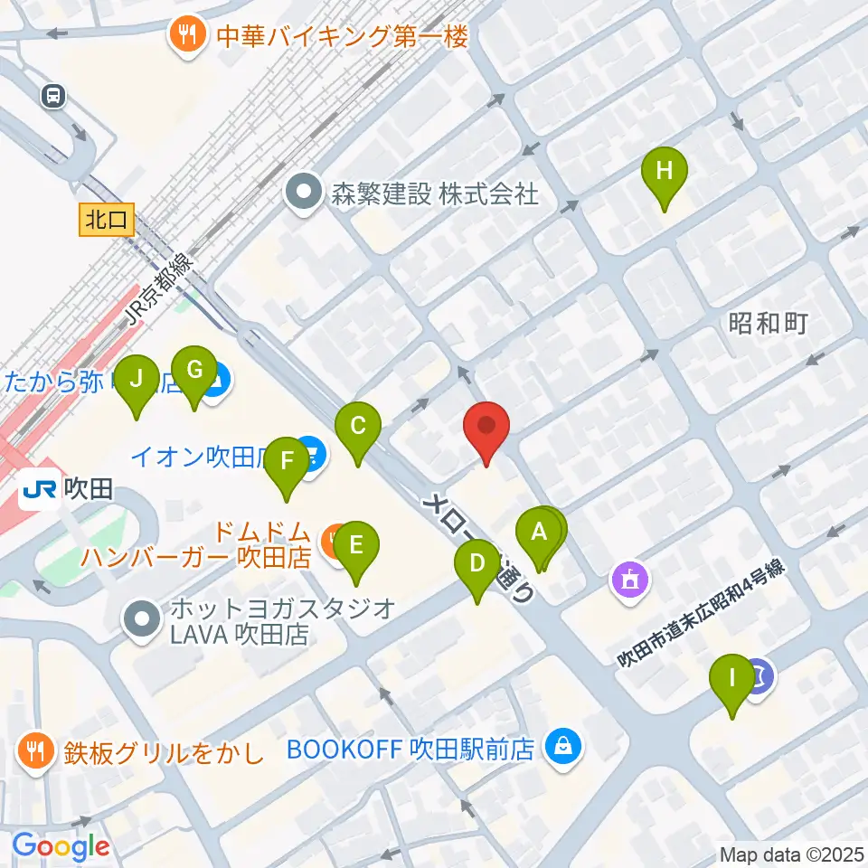 歌枕直美音楽教室周辺のカフェ一覧地図