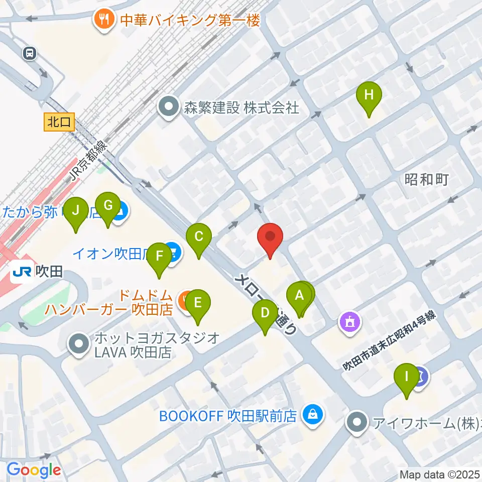 歌枕直美音楽教室周辺のカフェ一覧地図