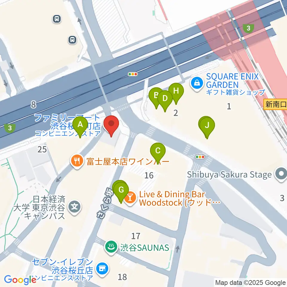 宮地楽器 MUSICJOY渋谷周辺のカフェ一覧地図