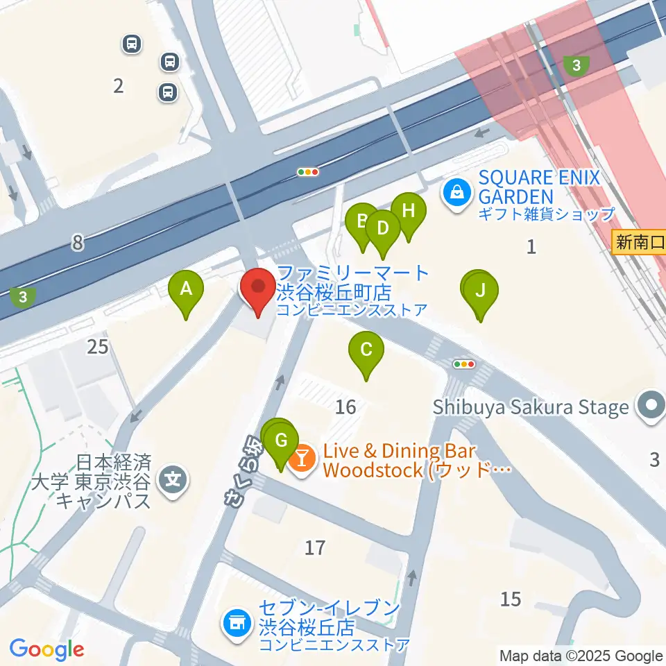 宮地楽器 MUSICJOY渋谷周辺のカフェ一覧地図