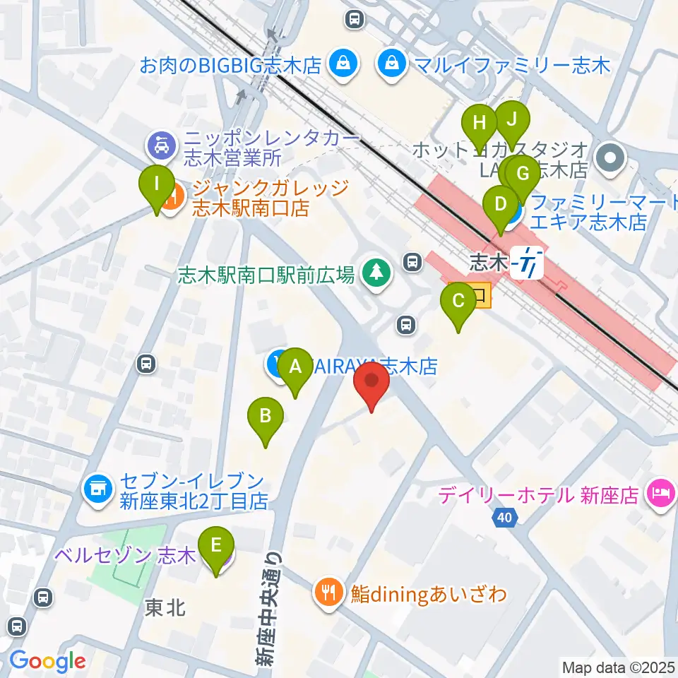 森音楽教室周辺のカフェ一覧地図