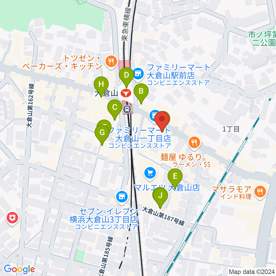 大倉山音楽美術センター周辺のカフェ一覧地図