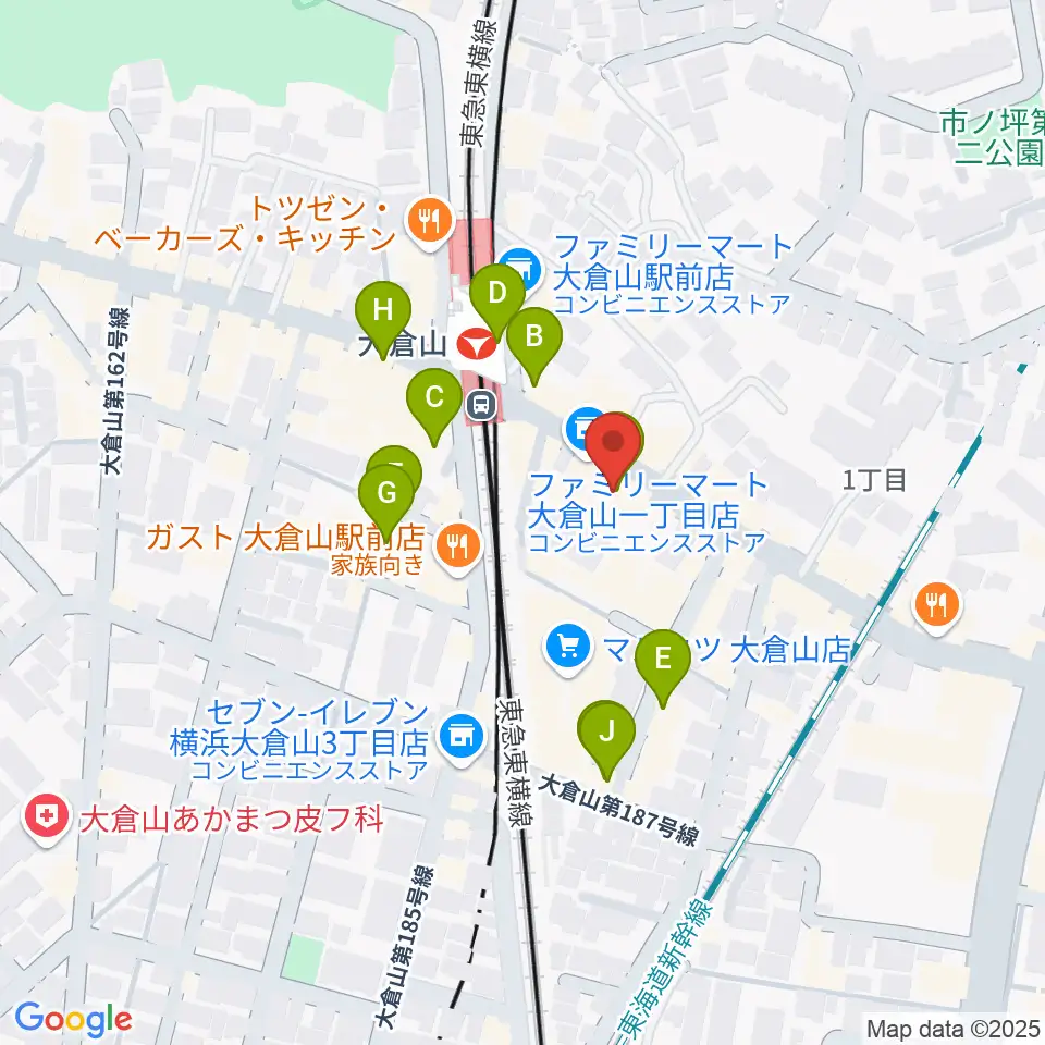 大倉山音楽美術センター周辺のカフェ一覧地図