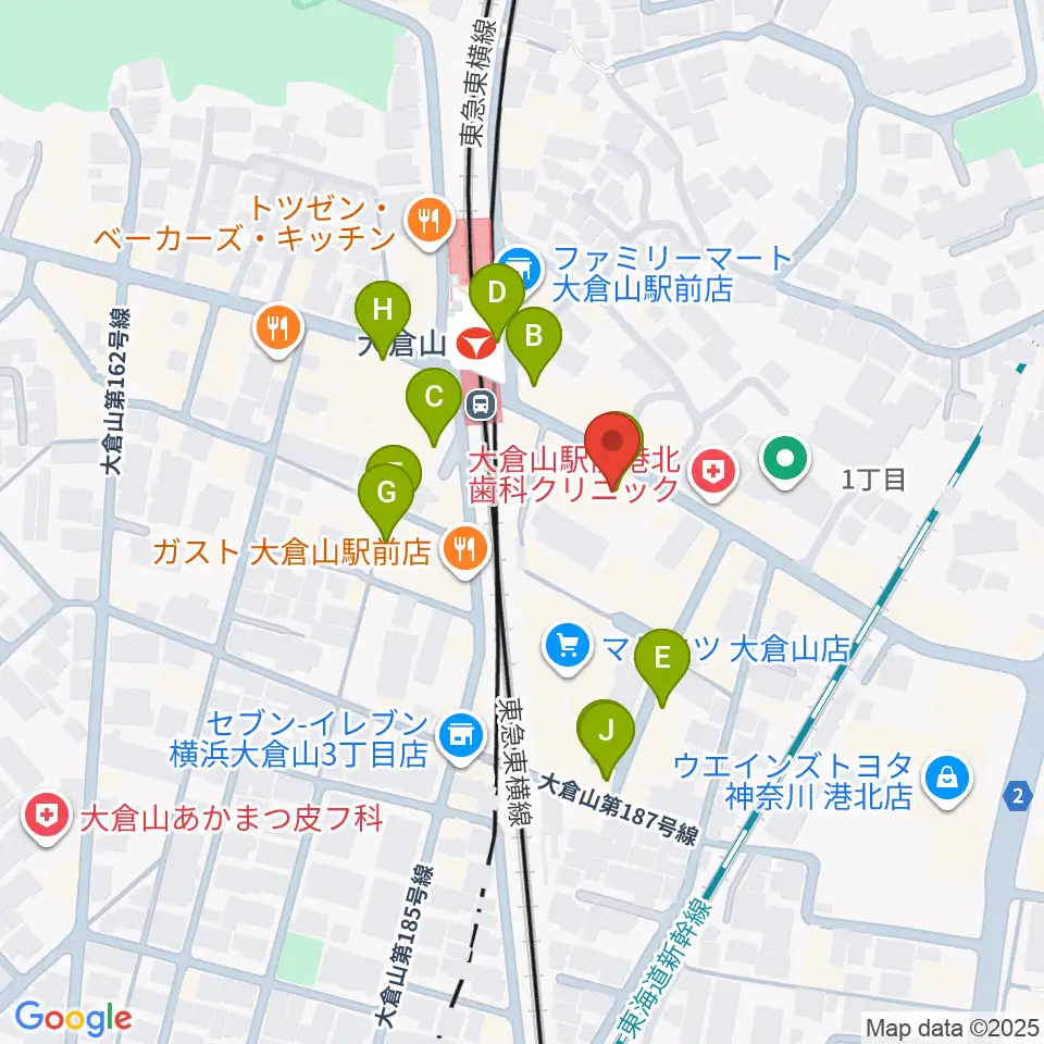 大倉山音楽美術センター周辺のカフェ一覧地図
