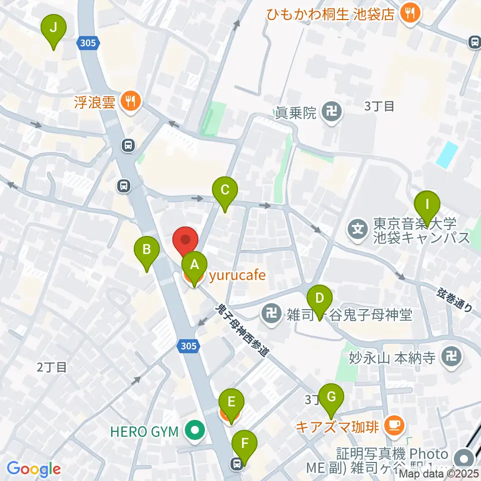 東京音楽大学付属民族音楽研究所周辺のカフェ一覧地図