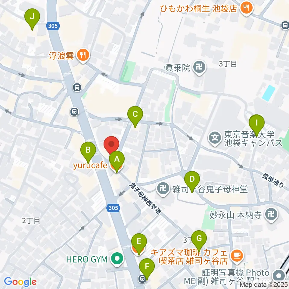 東京音楽大学付属民族音楽研究所周辺のカフェ一覧地図