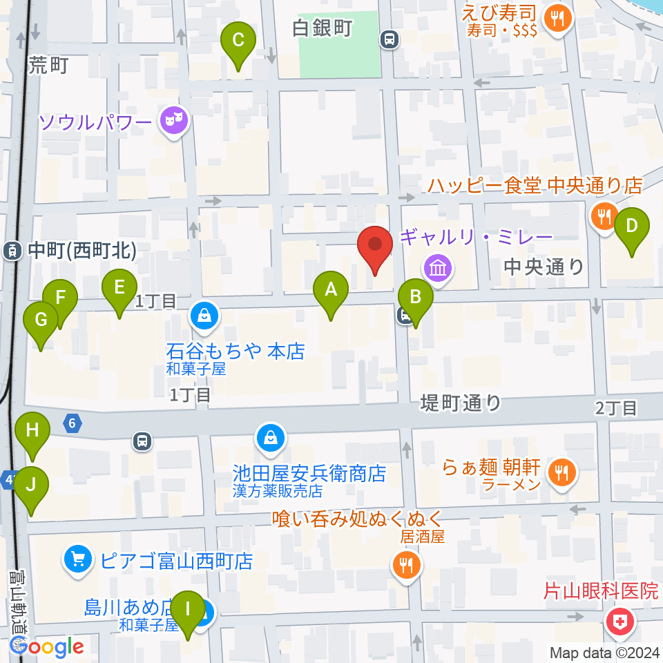 友井音楽教室周辺のカフェ一覧地図