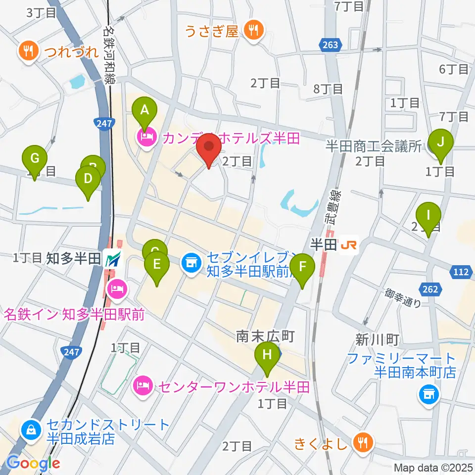 マツイシ楽器 半田ミュージックセンター周辺のカフェ一覧地図