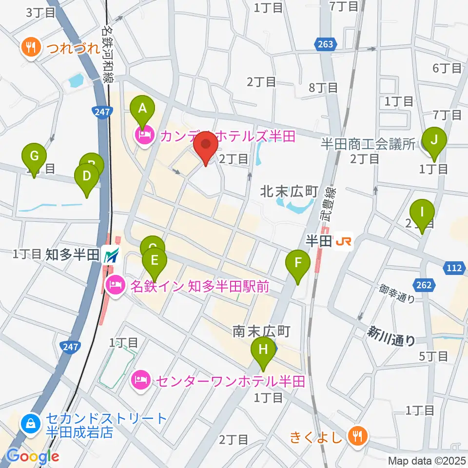 マツイシ楽器 半田ミュージックセンター周辺のカフェ一覧地図