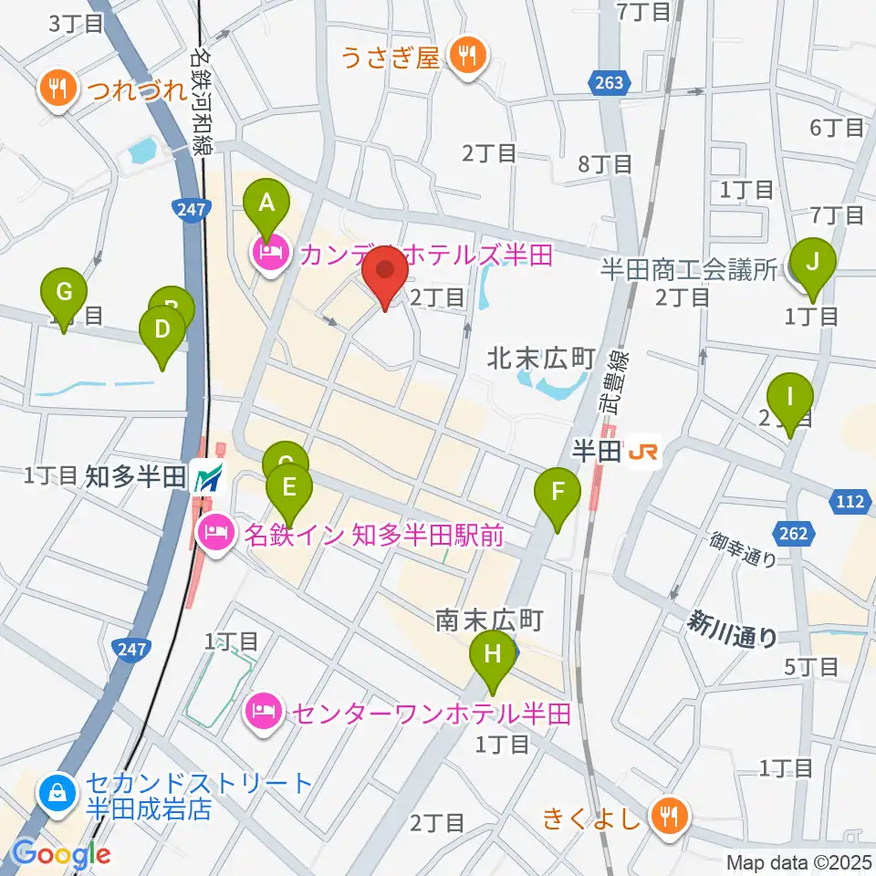 マツイシ楽器 半田ミュージックセンター周辺のカフェ一覧地図