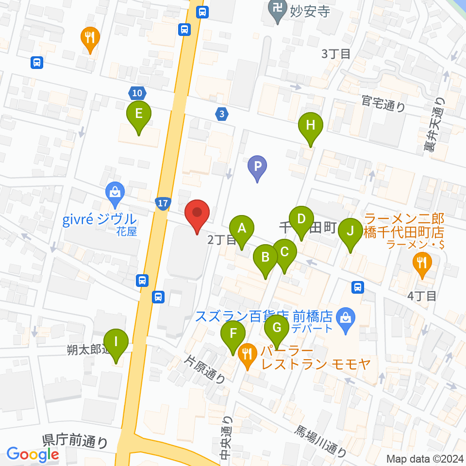 笠原智廣ピアノアカデミー周辺のカフェ一覧地図