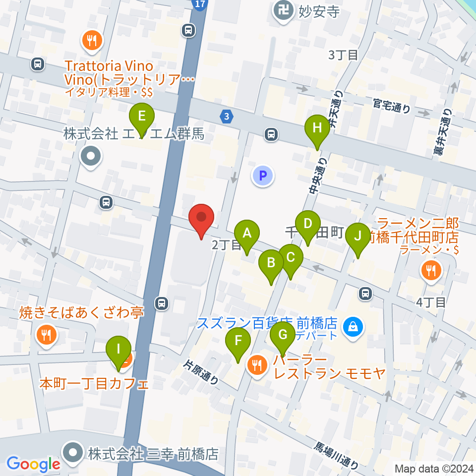 笠原智廣ピアノアカデミー周辺のカフェ一覧地図