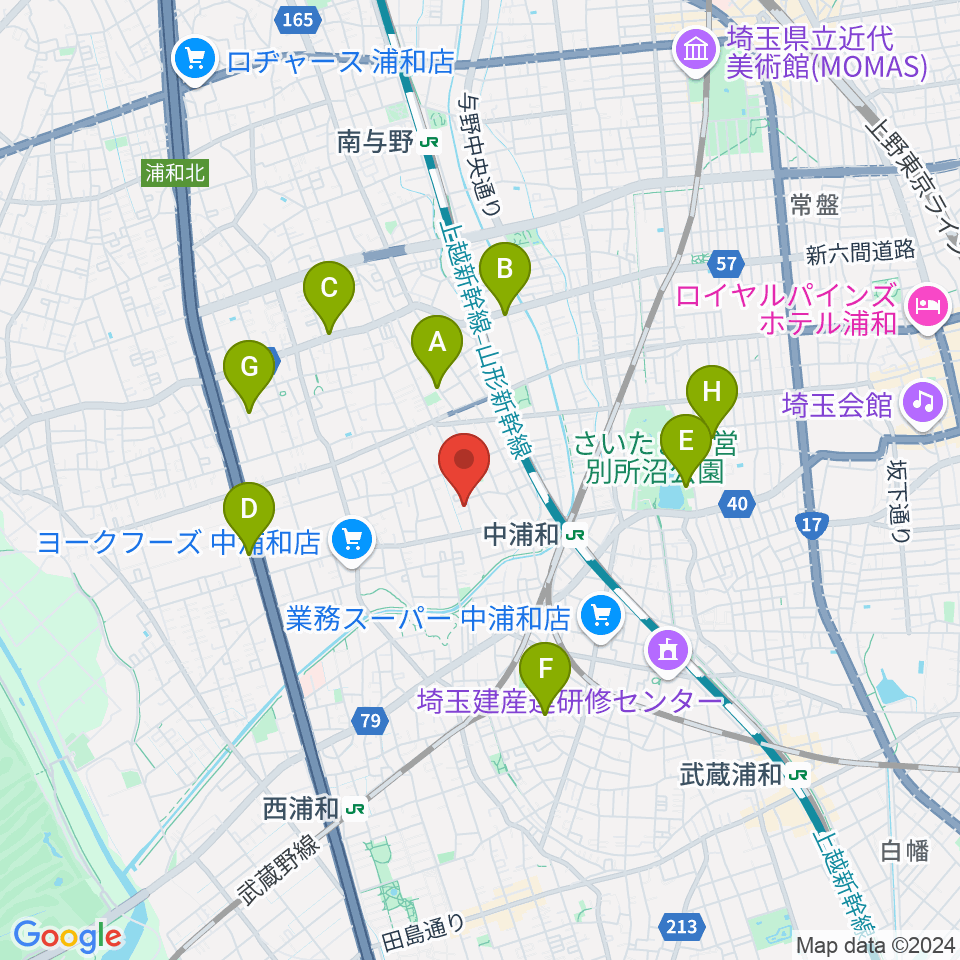 ABEバイオリン教室周辺のカフェ一覧地図