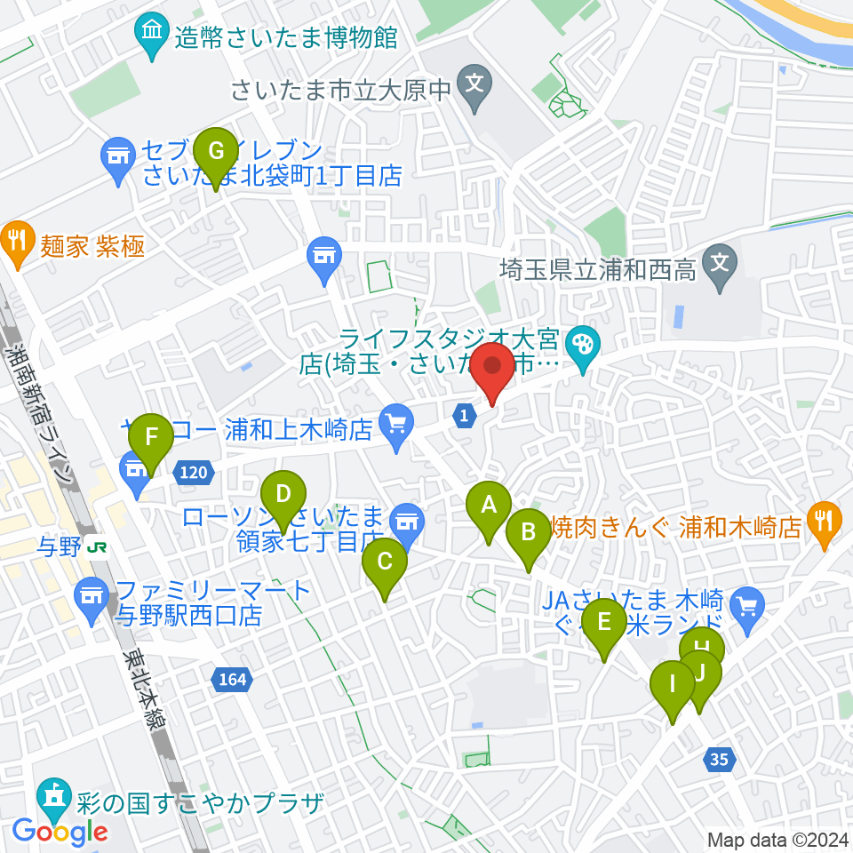 深川音楽教室周辺のカフェ一覧地図