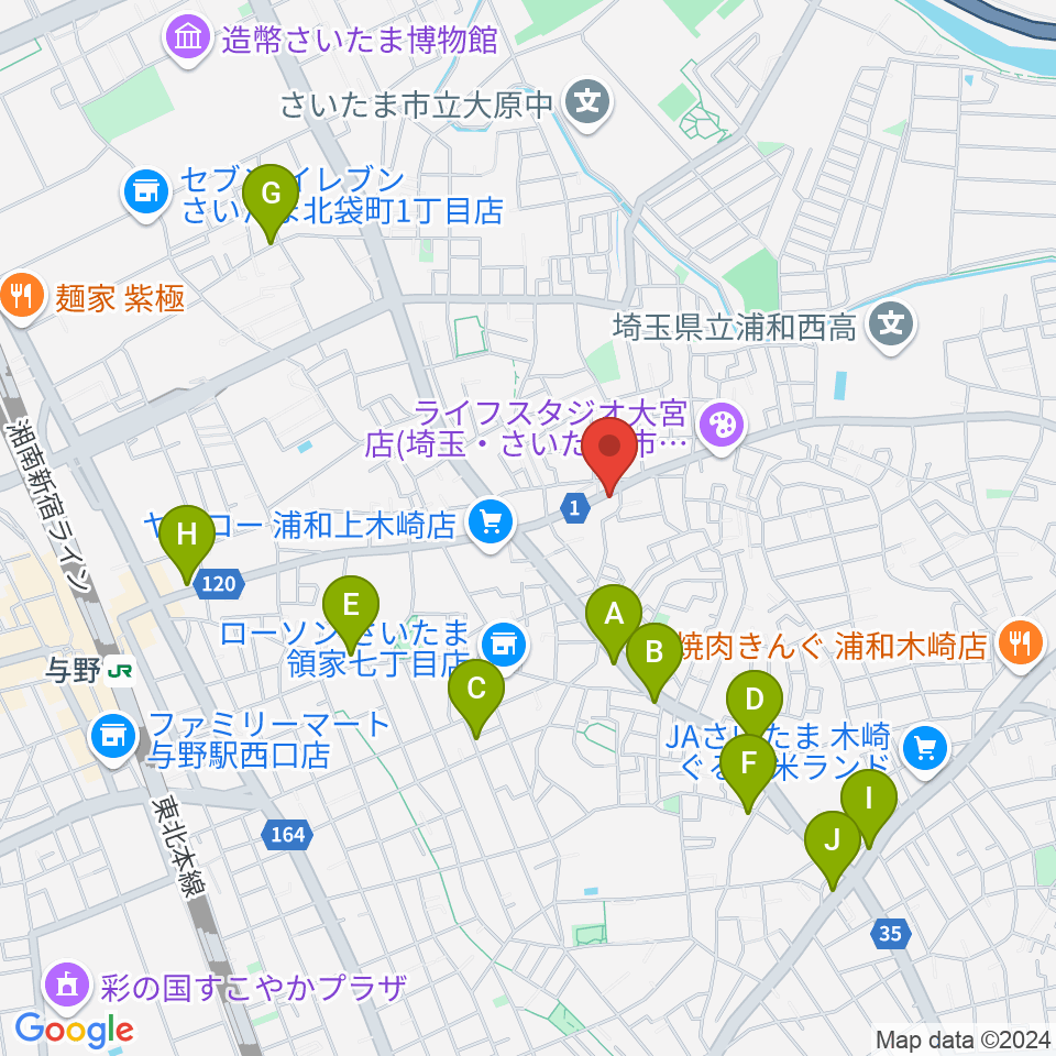 深川音楽教室周辺のカフェ一覧地図