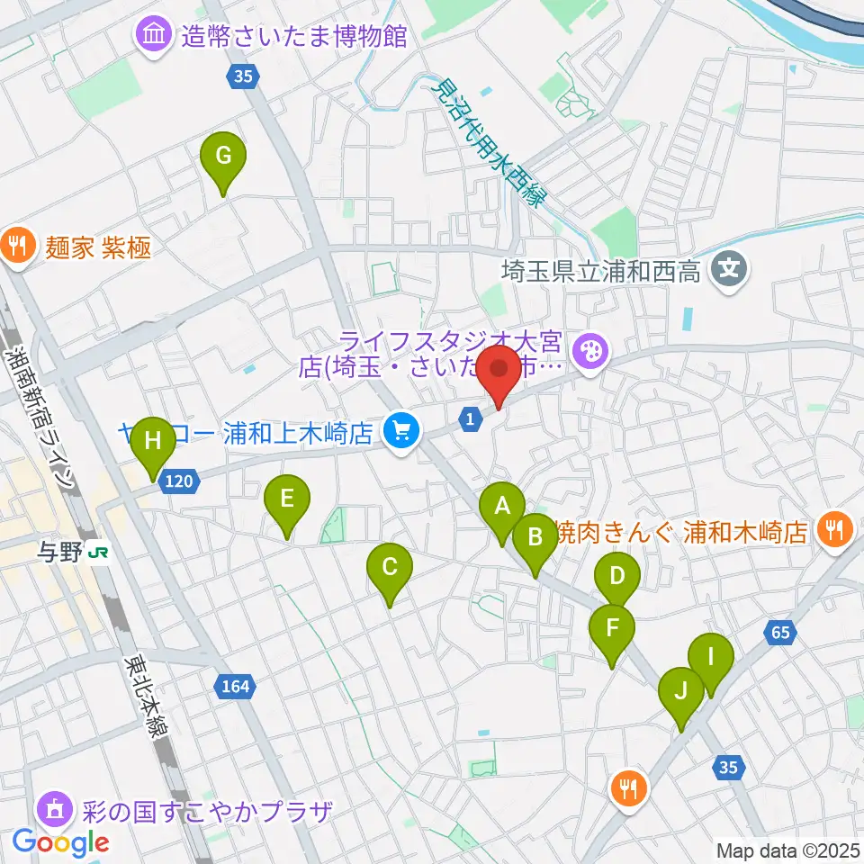 深川音楽教室周辺のカフェ一覧地図