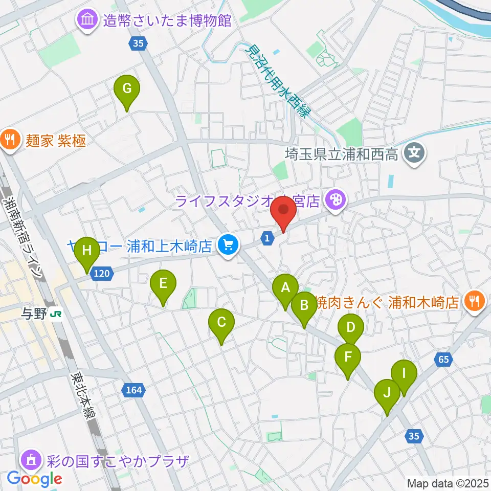 深川音楽教室周辺のカフェ一覧地図