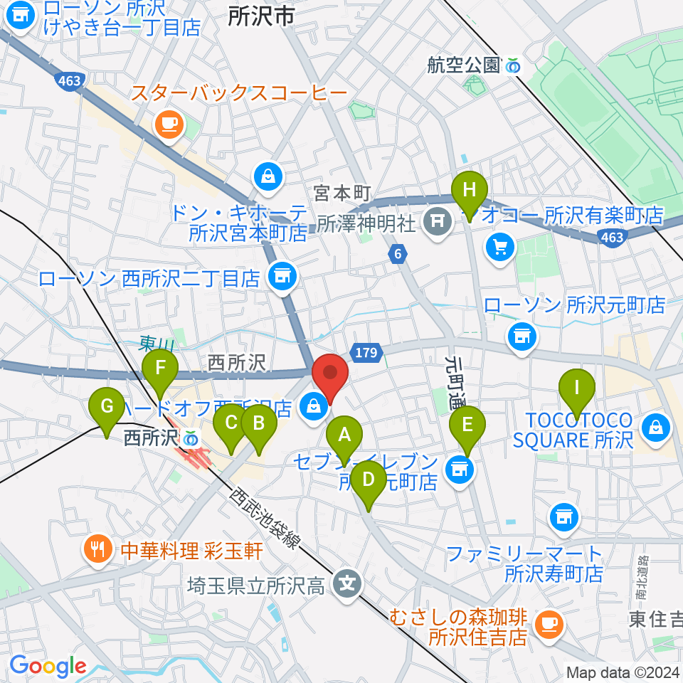 中冨楽器 金山町店周辺のカフェ一覧地図