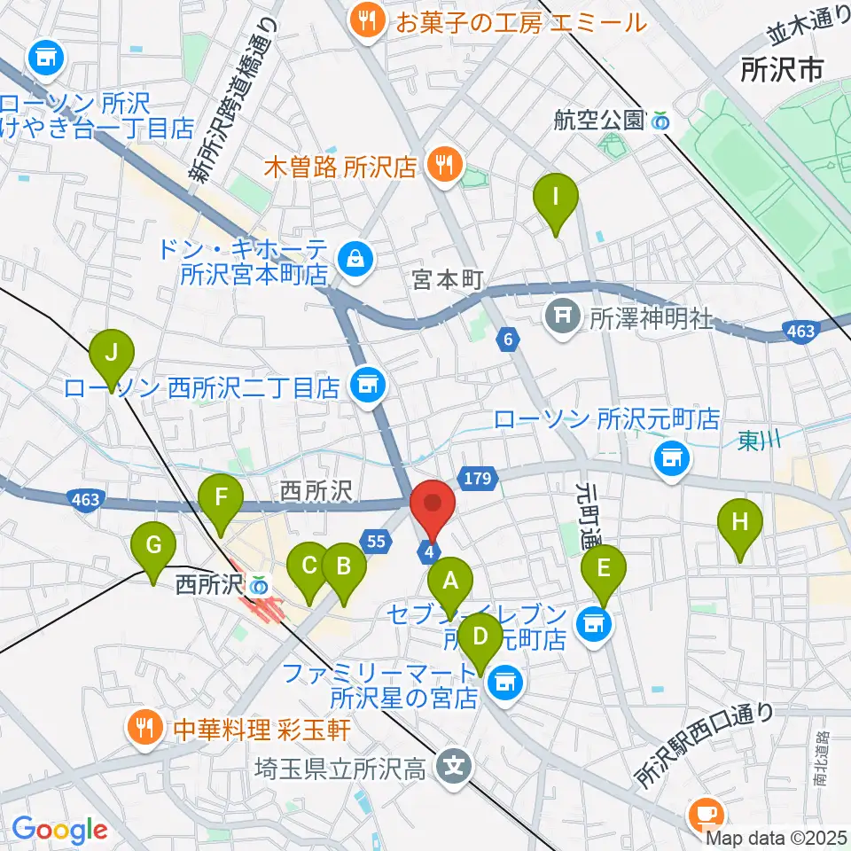 中冨楽器 金山町店周辺のカフェ一覧地図