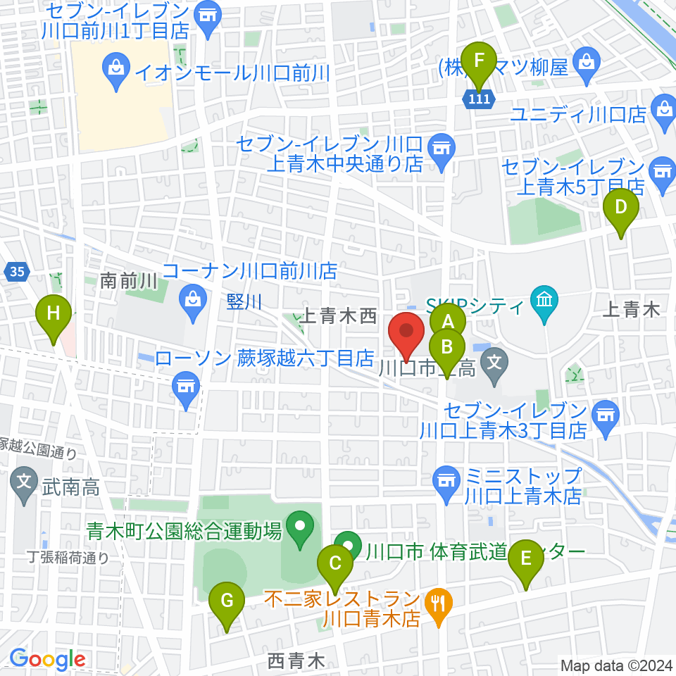 ベルウッド音楽学院周辺のカフェ一覧地図