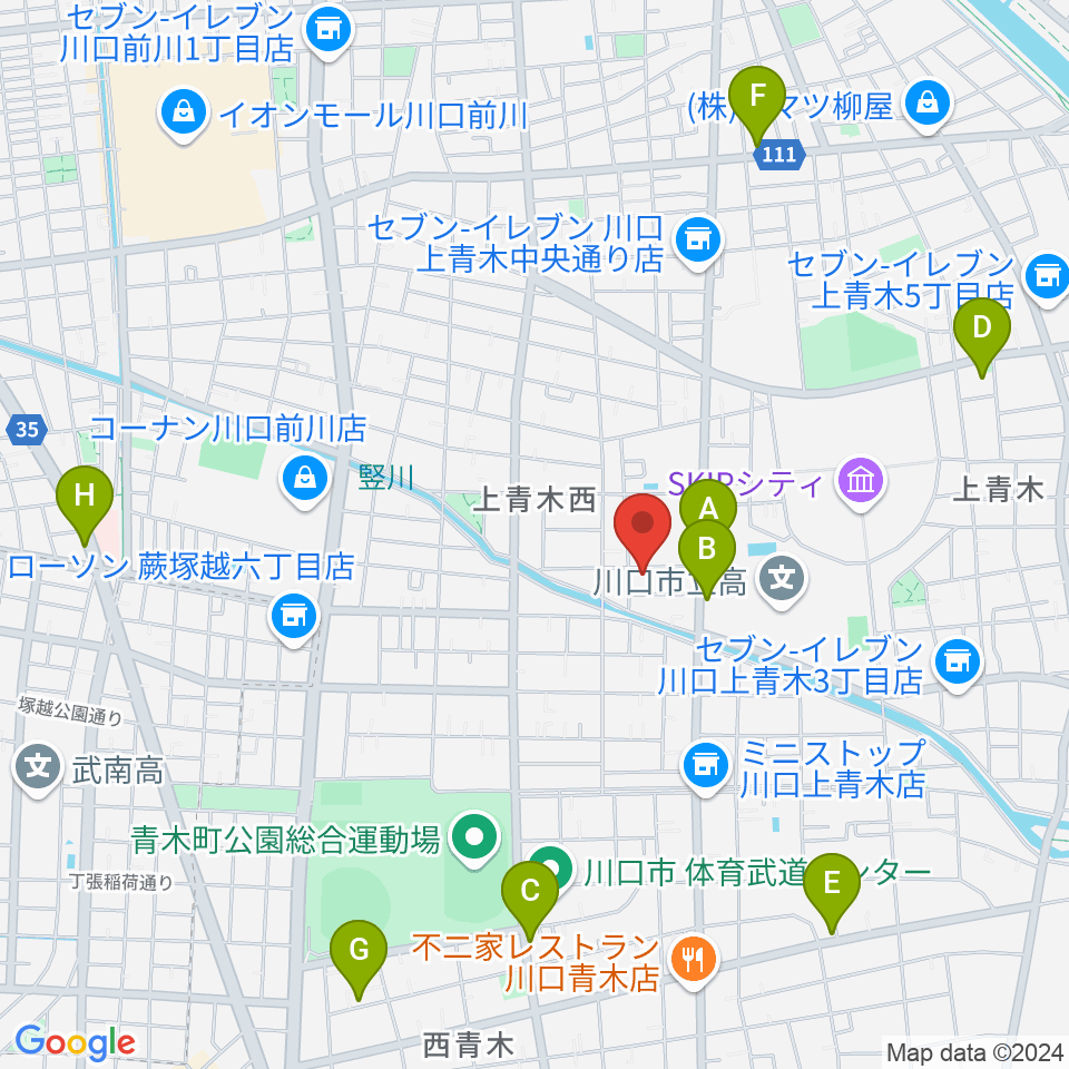 ベルウッド音楽学院周辺のカフェ一覧地図