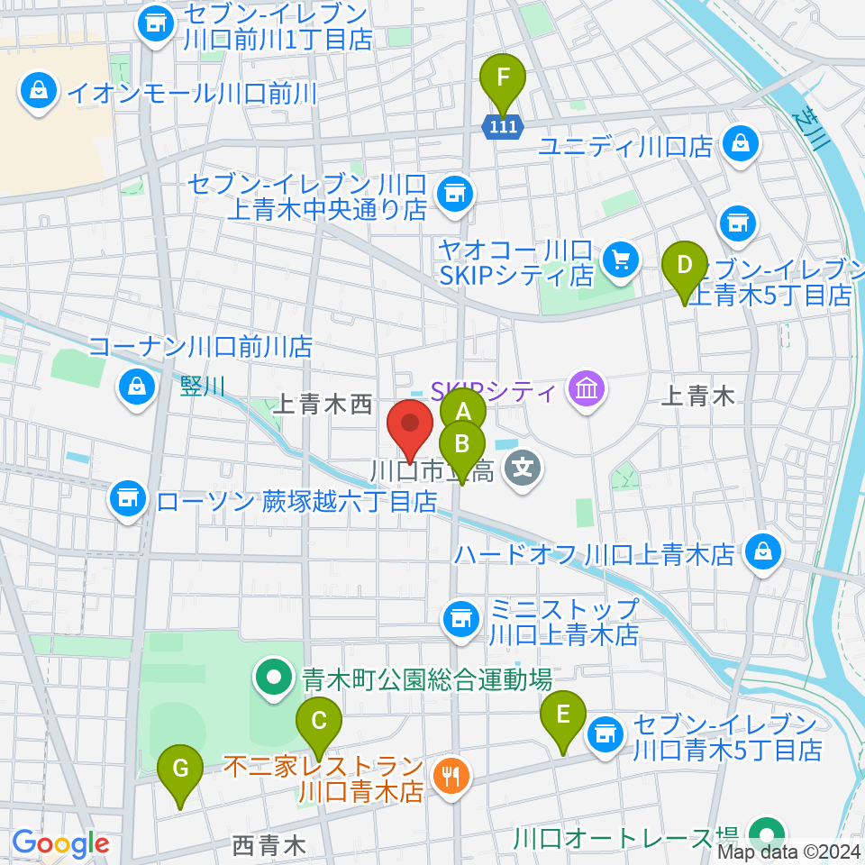 ベルウッド音楽学院周辺のカフェ一覧地図