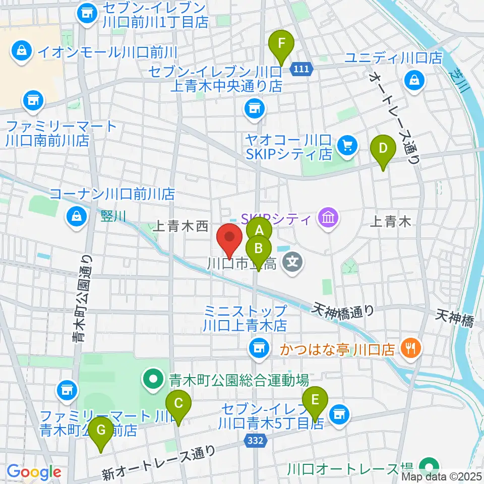 ベルウッド音楽学院周辺のカフェ一覧地図